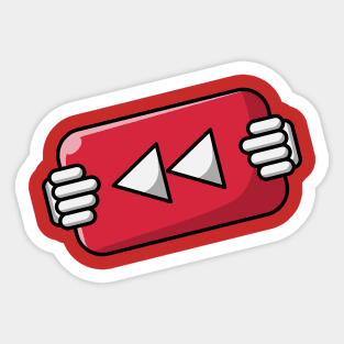 Hand Holding Rewind Button Sticker